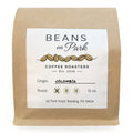 Beans on Park Colombia, light roast coffee in a 12oz kraft bag